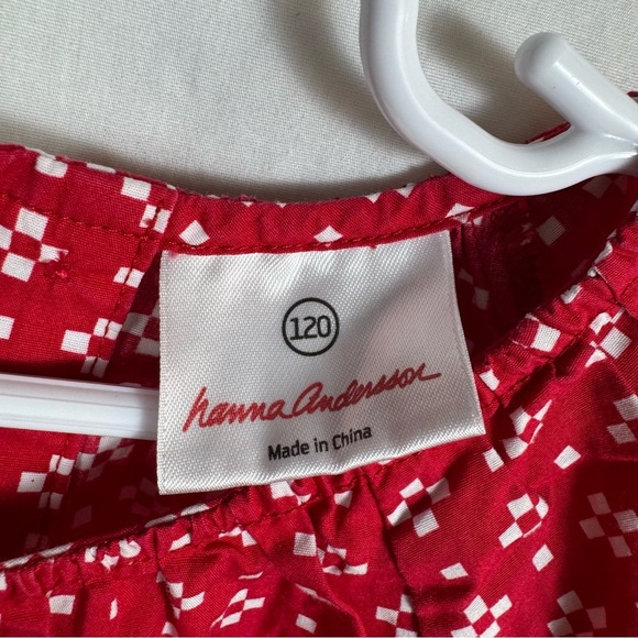 Hanna Andersson Red Patterned Kids Dress Size 6-7 - Picture 3 of 4